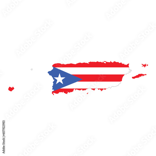 Puerto Rico vector illustration Territory map and flag design