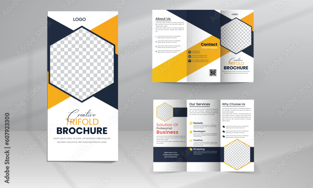 Vector triple folding brochure for business and advertising.Design for printing and advertising