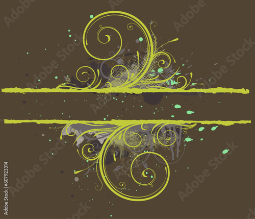 Vector illustration of Grunge Floral Decorative banner