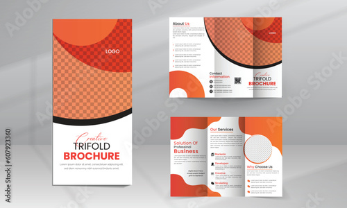 Business trifold business Leaflet Brochure Flyer template vector minimal flat design set