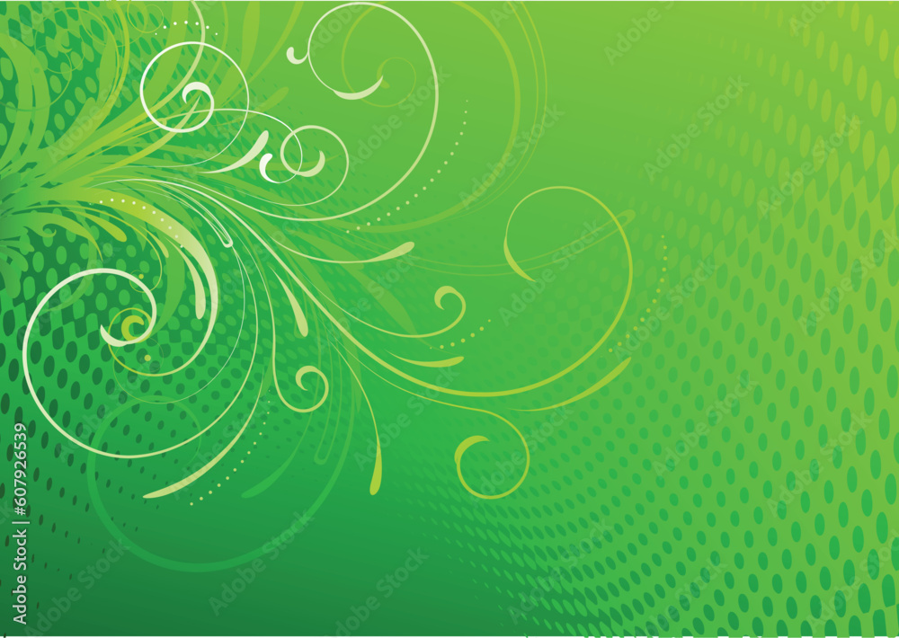 Vector illustration of Green Floral Decorative background Vector illustration of Green Floral Decorative background