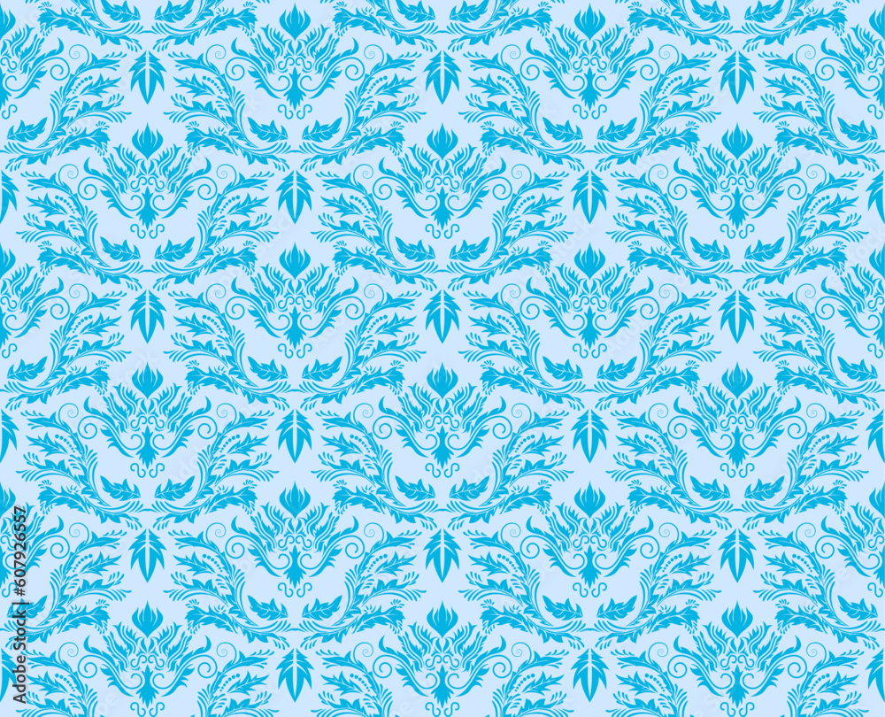 Damask seamless vector background. For easy making seamless pattern just drag all group into swatches bar, and use it for filling any contours. Damask seamless vector background. For easy making seamless pattern just drag all group into swatches bar, and use it for filling any contours.