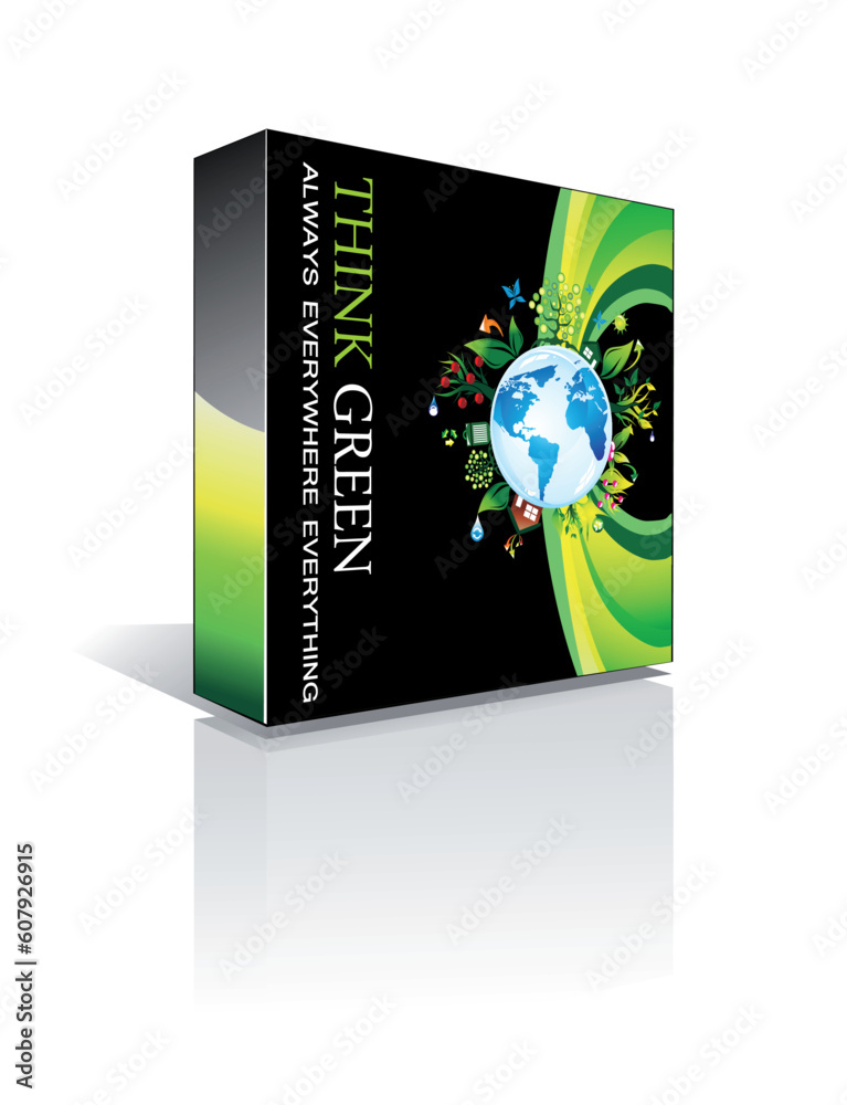 3D Ecology Software box with reflections and shadow 3D Ecology Software box with reflections and shadow