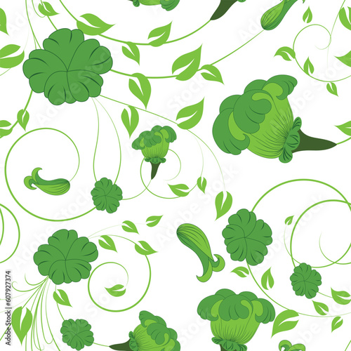 Seamless vector floral background. For easy making seamless pattern just drag all group into swatches bar, and use it for filling any contours.