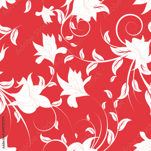 Seamless vector floral background. For easy making seamless pattern just drag all group into swatches bar, and use it for filling any contours.