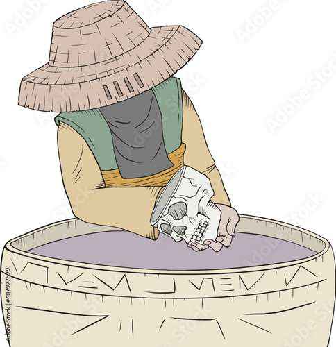 Fantasy warlock with skull