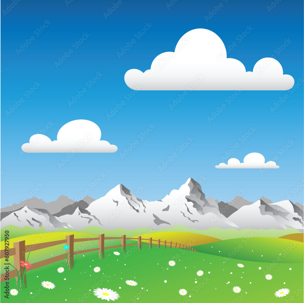 A Country Landscape with Mountains A Country Landscape with Mountains