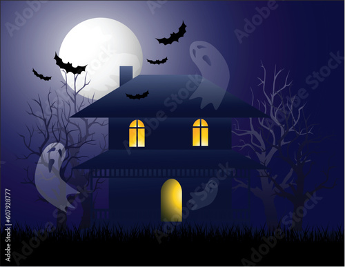 Haunted house illustration