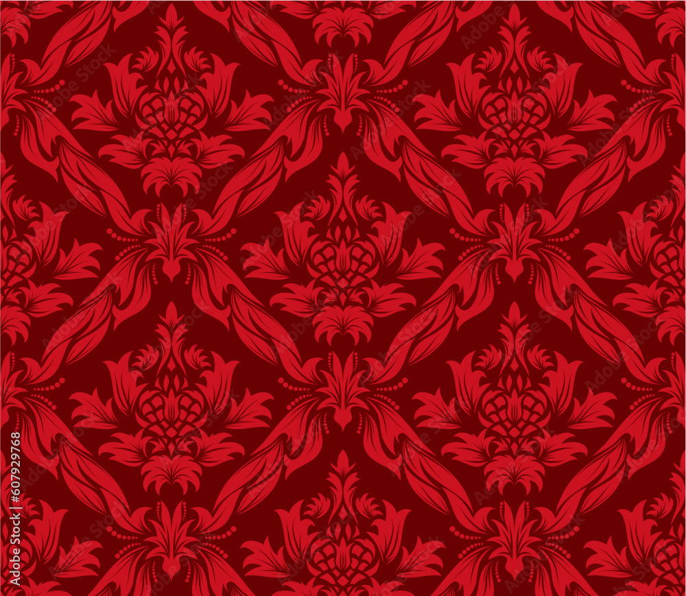 Damask seamless vector background. For easy making seamless pattern just drag all group into swatches bar, and use it for filling any contours. Damask seamless vector background. For easy making seamless pattern just drag all group into swatches bar, and use it for filling any contours.