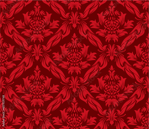 Damask seamless vector background.  For easy making seamless pattern just drag all group into swatches bar, and use it for filling any contours.