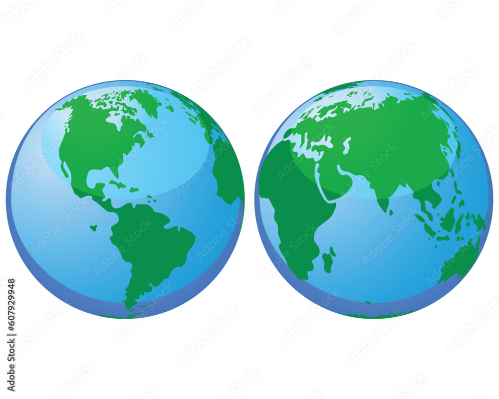 Set of world globes for design use