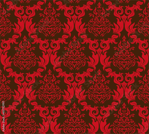 Damask seamless vector background.  For easy making seamless pattern just drag all group into swatches bar, and use it for filling any contours.