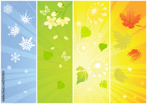 Four seasonal backgrounds