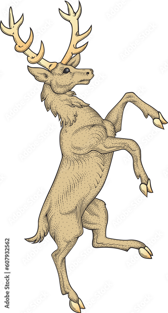 Fototapeta premium Rampant stag vector
