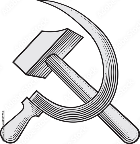 Sickle and hammer vector