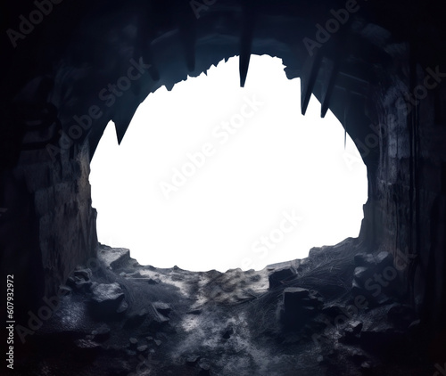 medieval stone cave entrance. Transparent PNG 