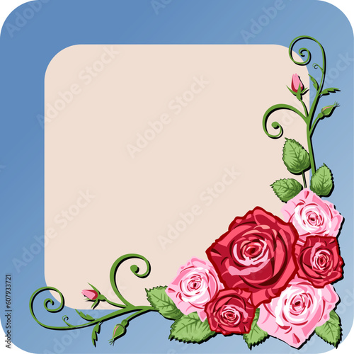 Vector illustration - greeting card and roses © Designpics