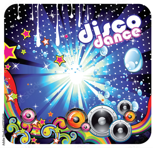 Disco Dance Colorful Music Background for Poster or Flyers