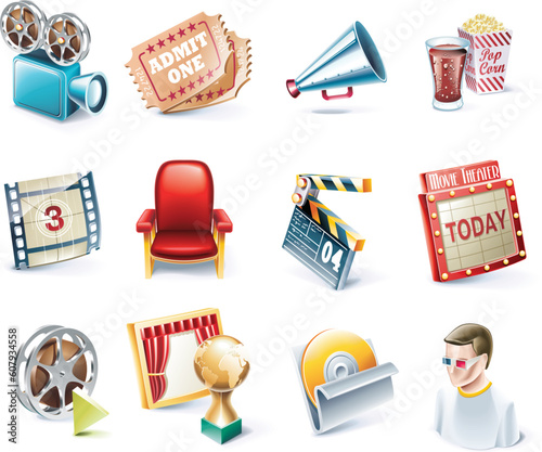 Set of highly detailed cartoon icons