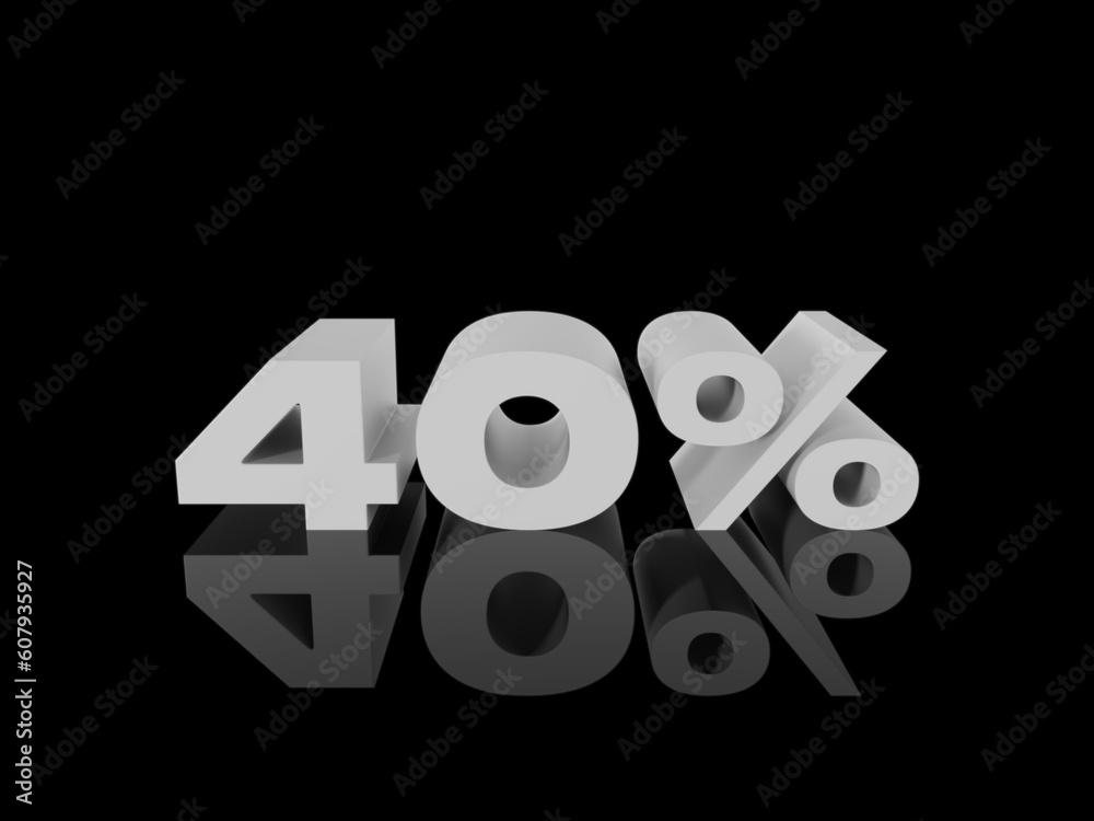 40% Percent Discount 3d Sign Sale Symbol for Promotion Poster 40% Percent Discount 3d Sign Sale Symbol for Promotion Poster