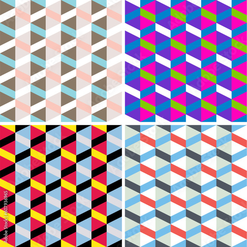 Vector set of seamless check patterns.