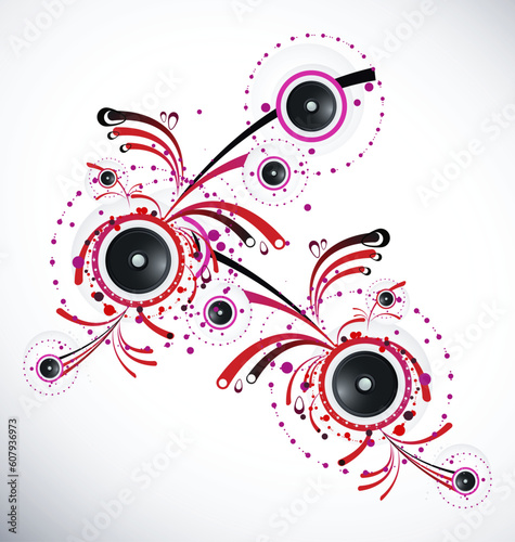abstract vector pattern with speakers