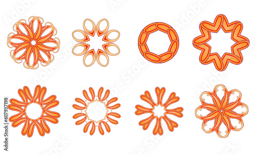 Vector illustration set of abstract floral and ornamental elements