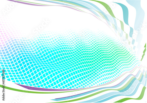 Vector illustration of funky abstract background made of geometric squares and curved lines. Great for backgrounds or layering over other images