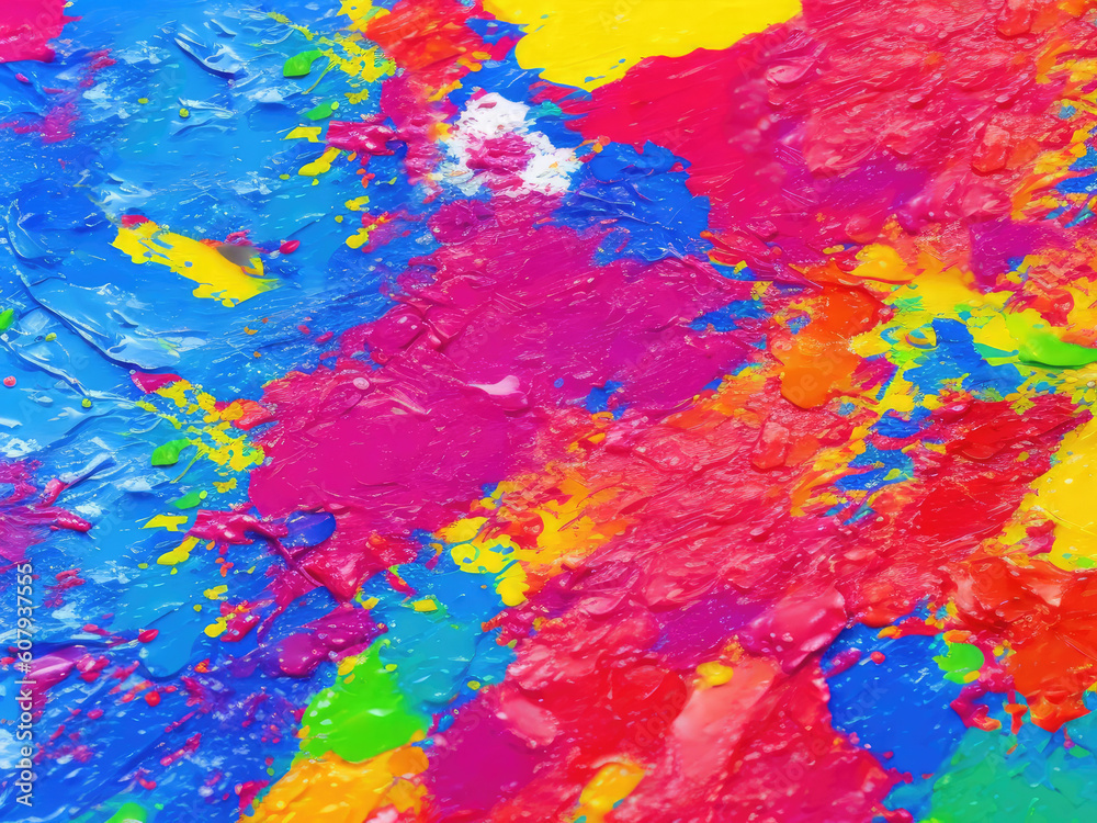 Abstract pattern with multicolored oil paintings with brushes , ai generative Abstract pattern with multicolored oil paintings with brushes , ai generative