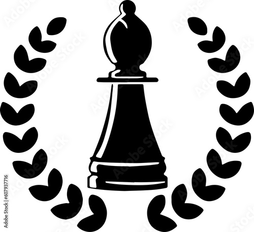 Fotótapéta black and white chess bishop pis