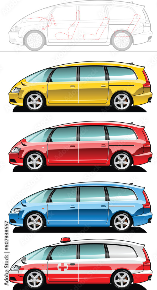 minivan - part of my collections  of Car body style. Simple gradients only - no gradient mesh.