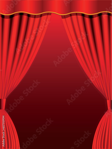 Red curtain ft theatre for a background in a vector