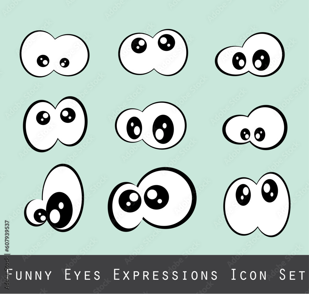 Abstract Funny Eves Expression Set Abstract Funny Eves Expression Set