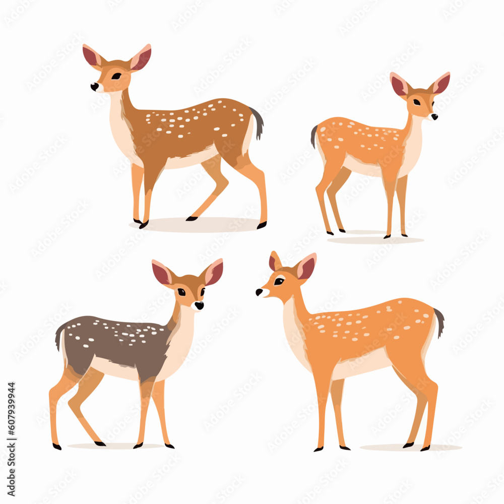 Obraz premium Whimsical vector illustrations of deer, adding charm to your artistic projects.