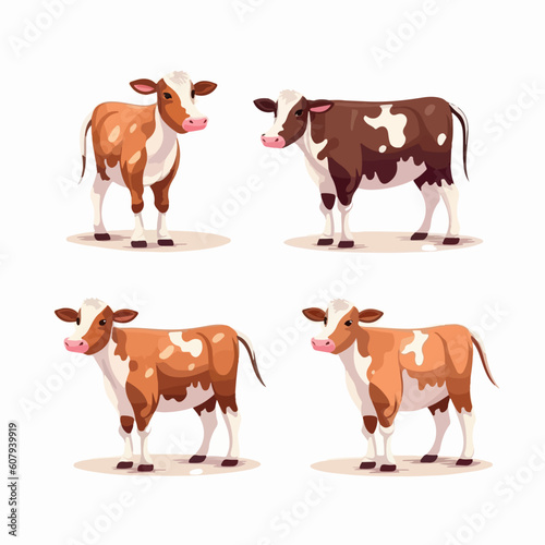High-quality vector illustrations of cows suitable for print and digital media.