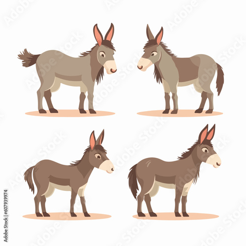 Charming donkey illustrations capturing their friendly and curious nature.