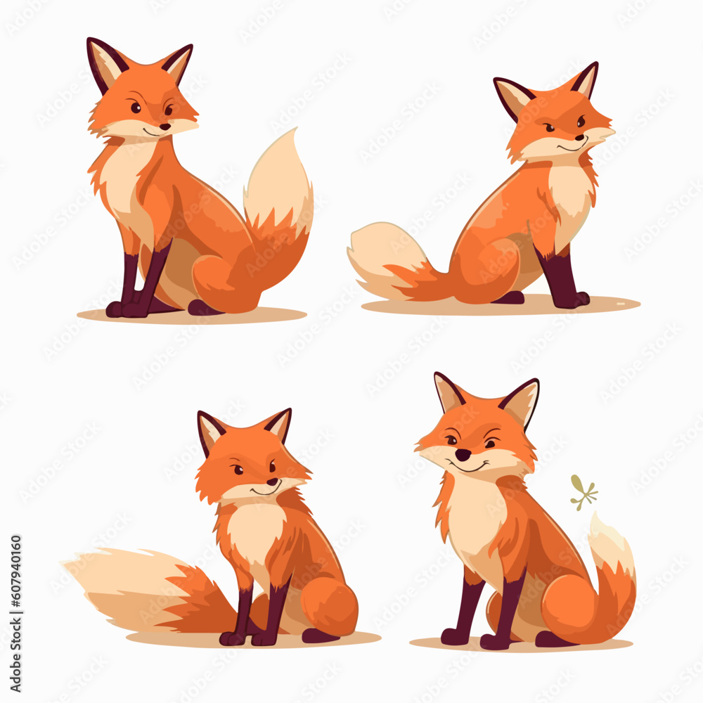 Cute fox illustrations that will add a delightful touch to your project.