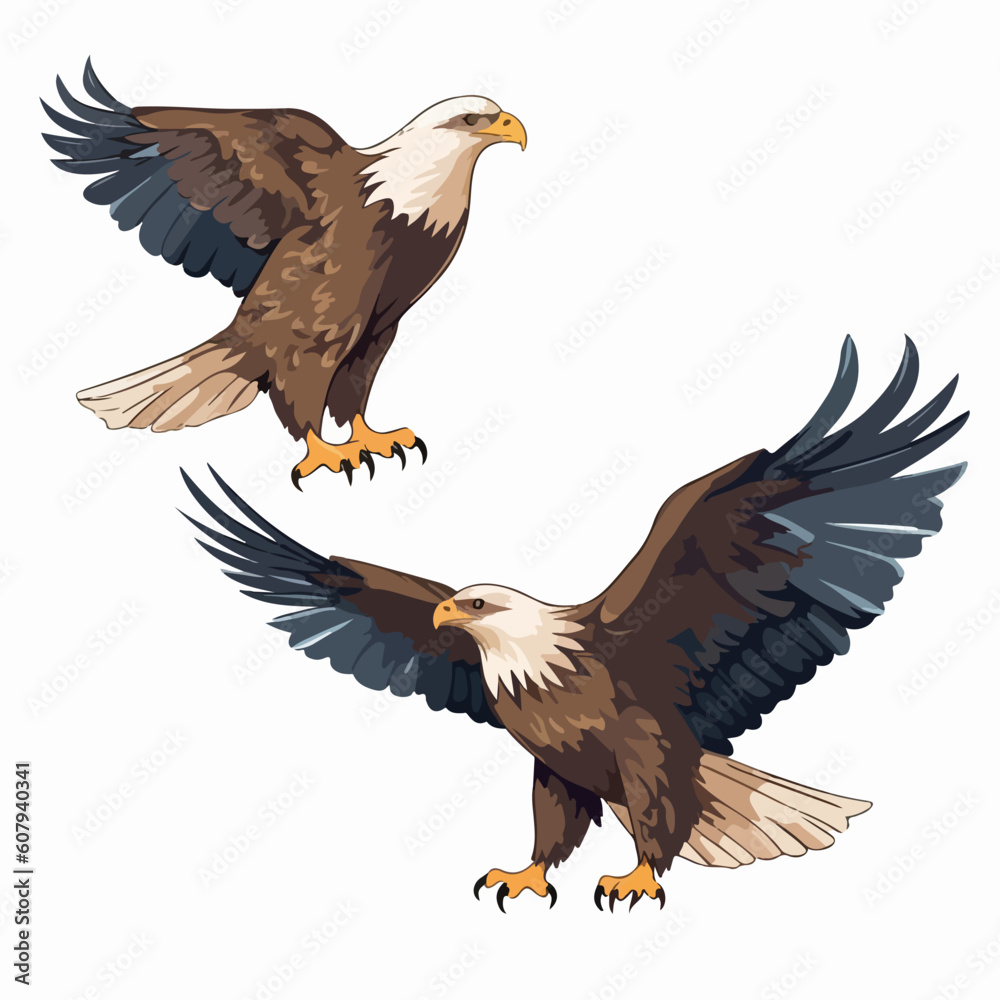 Obraz premium Graceful eagle illustrations that exude elegance and grace.