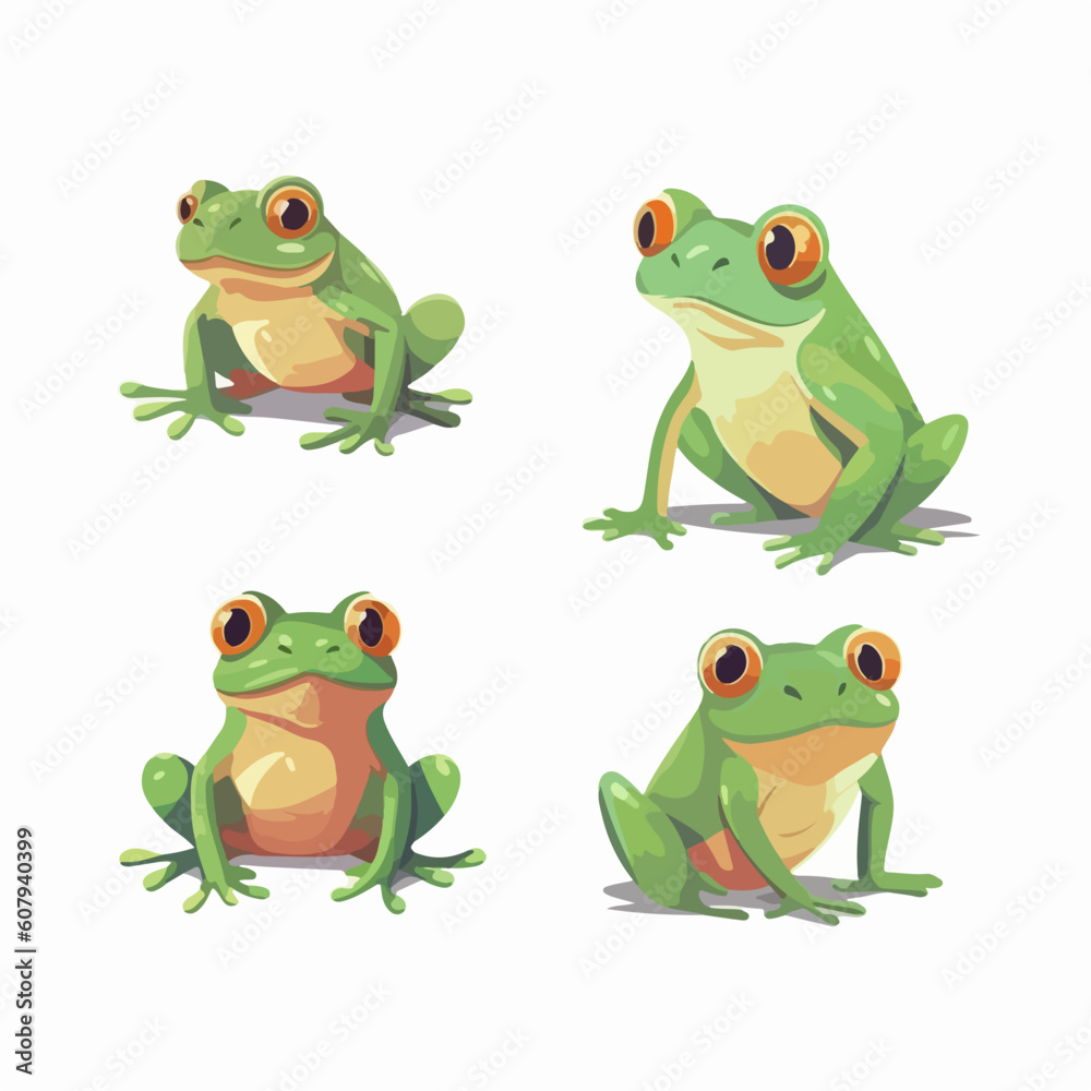 Fototapeta premium Creative frog illustrations in vector format, suitable for digital media.