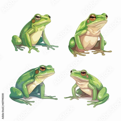 Eye-catching frog illustrations in vector format, ideal for branding.