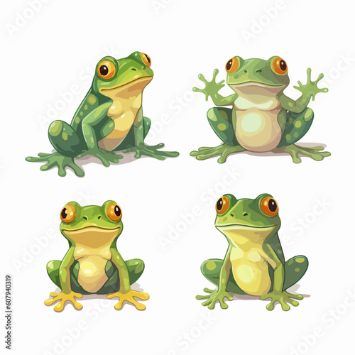 Artistic frog illustrations capturing the essence of their movements.