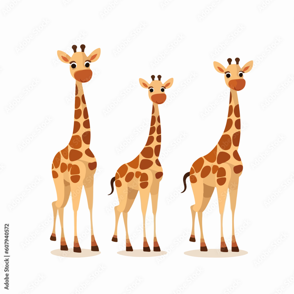 Obraz premium Vector giraffe illustrations displaying their unique charm.