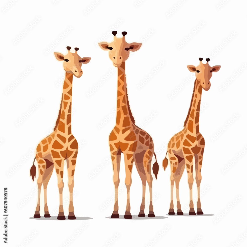 Obraz premium Elegant giraffe illustrations in different poses, perfect for prints.