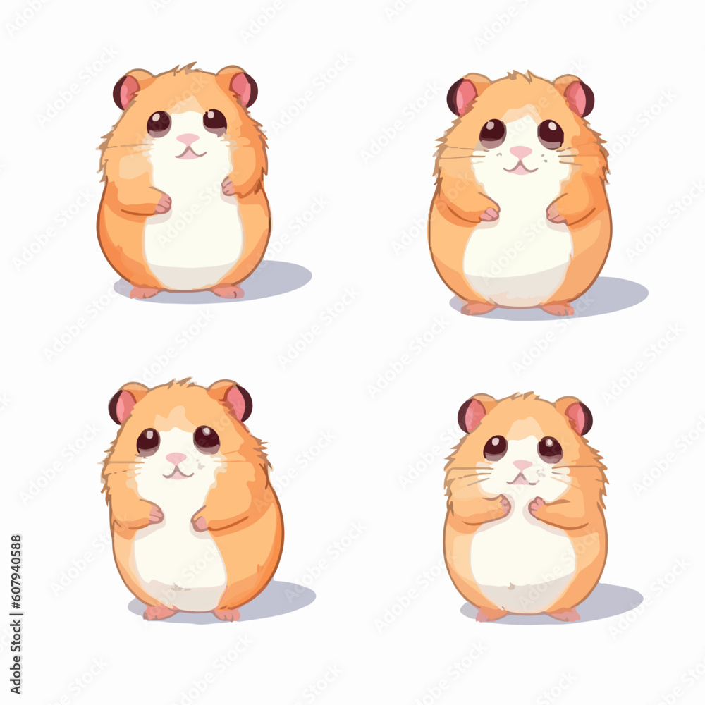Obraz premium Creative hamster illustrations showcasing their unique features.