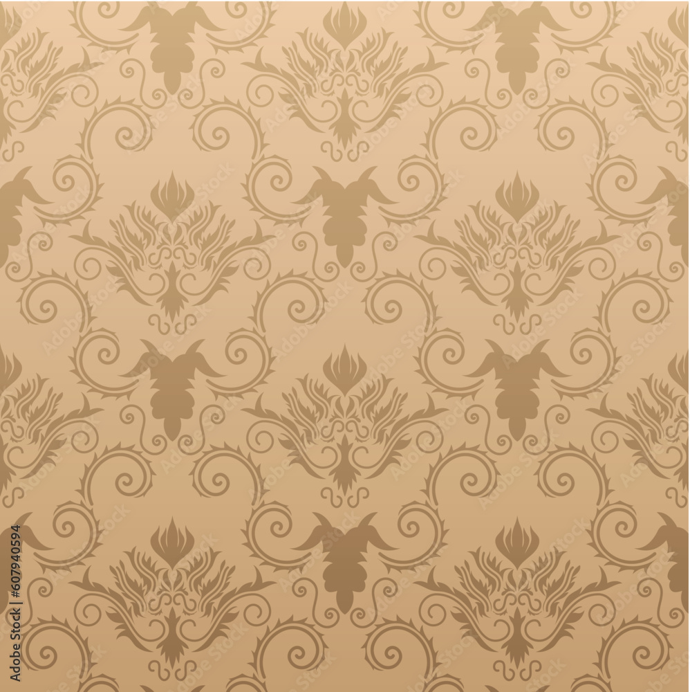 Damask seamless vector background. For easy making seamless pattern just drag all group into swatches bar, and use it for filling any contours. Damask seamless vector background. For easy making seamless pattern just drag all group into swatches bar, and use it for filling any contours.