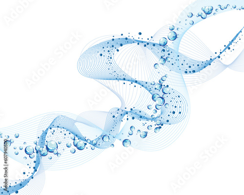 Abstract water vector background with bubbles of air