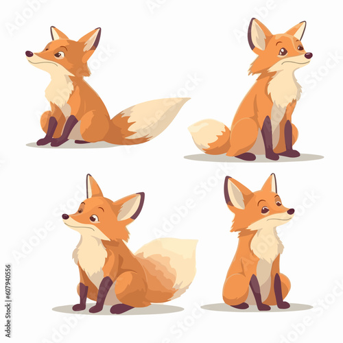 Charming fox illustrations in a variety of sizes and positions.