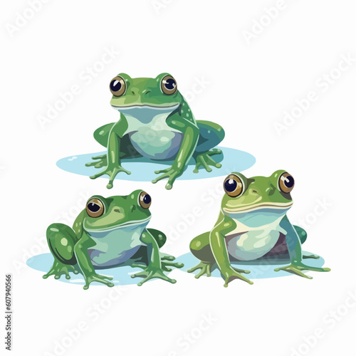Versatile frog illustrations that can be used for various applications. © Llama-World-studio