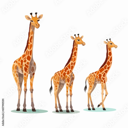 Cute and playful giraffe illustrations, ideal for nursery decor.