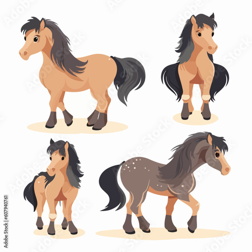 Lively horse illustrations capturing their spirited movements.